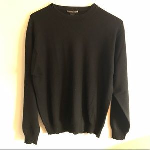100% cashmere black men’s crewneck sweater